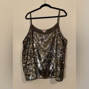 122 Silver Sequin plus cami
